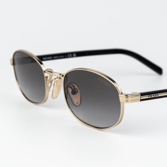 Prada Women Sunglasses Gold Grey Gradient Oval PRB53S ZVN02C NEW AUTHENTIC - Picture 8 of 14